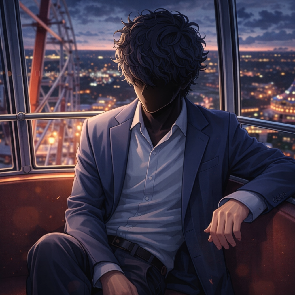 観覧車に乗る外見のいい人のイメージ画像